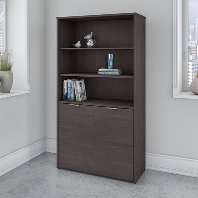 Bush Business Furniture Jamestown 66.12H 5-Shelf Bookcase with Adjustable Shelves, Storm Gray Lamin