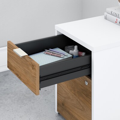 Bush Business Furniture Jamestown 71"W L-Shaped Desk Bundle, Fresh Walnut/White (JTN009FWWHSU)