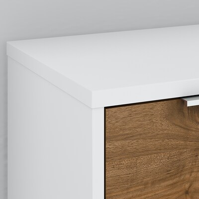 Bush Business Furniture Jamestown 21" Low Storage Cabinet with 4 Shelves, Fresh Walnut/White (JTS160FWWH)