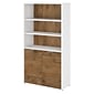 Bush Business Furniture Jamestown 5 Shelf 66"H Bookcase, Fresh Walnut/White (JTB136FWWH)