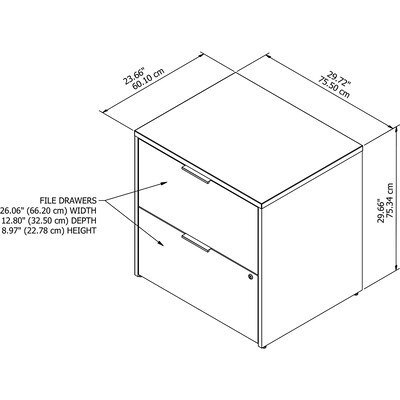 Bush Business Furniture Jamestown 2-Drawer Lateral File Cabinet, Letter/Legal, Fresh Walnut/White, 29.72" (JTF130FWWHSU)