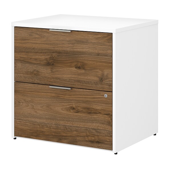 Bush Business Furniture Jamestown 2-Drawer Lateral File Cabinet, Letter/Legal, Fresh Walnut/White, 29.72 (JTF130FWWHSU)