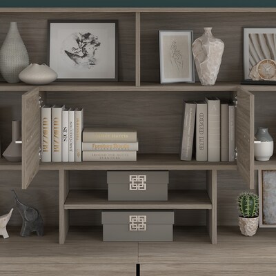 Bush Business Furniture Office 500 72"W Desktop Hutch, Modern Hickory (OFH172MHK)
