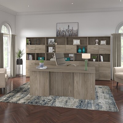 Bush Business Furniture Office 500 72"W Desktop Hutch, Modern Hickory (OFH172MHK)