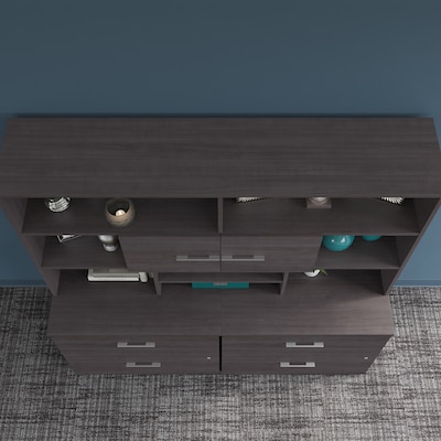 Bush Business Furniture Office 500 72"W Desktop Hutch, Storm Gray (OFH172SGK)