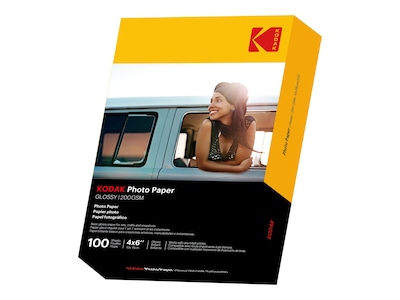 Kodak Glossy Photo Paper, 4 x 6, 100 Sheets/Pack (41180)
