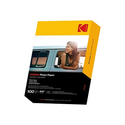 Kodak Glossy Photo Paper, 4 x 6, 100/Pack (9891-183)
