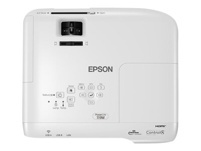 Epson PowerLite 119W 3LCD WXGA Classroom Projector with Dual HDMI, White (V11H985020)