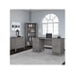 Bush Furniture Somerset 60"W Office Desk with Lateral File Cabinet and 5 Shelf Bookcase, Platinum Gray (SET013PG)
