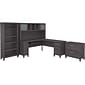 Bush Furniture Somerset 72"W L-Shaped Desk with Hutch, Lateral File Cabinet and Bookcase, Storm Gray (SET012SG)