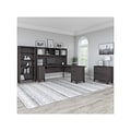 Bush Furniture Somerset 72W L-Shaped Desk with Hutch, Lateral File Cabinet and Bookcase, Storm Gray