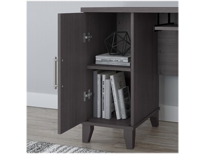 Bush Furniture Somerset 72"W L-Shaped Desk with Hutch, Lateral File Cabinet and Bookcase, Storm Gray (SET012SG)