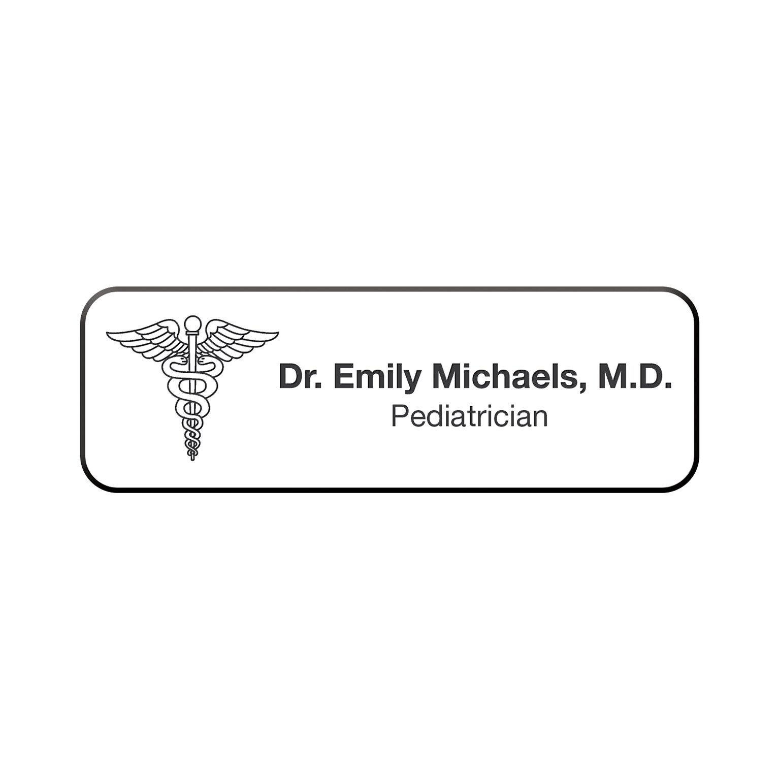 Custom Engraved Plastic Badge, 1 x 3