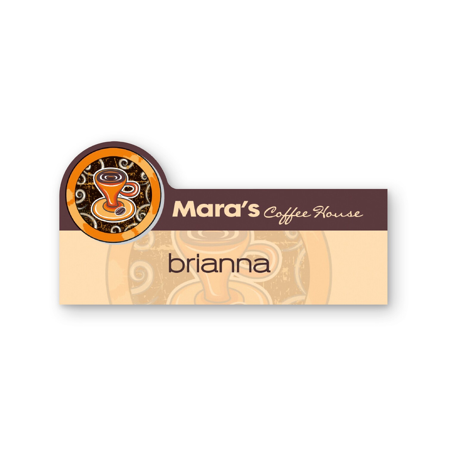 Custom Full Color Shape Name Badge, 1-1/2 x 3