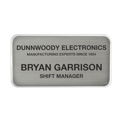 Custom Engraved Snap-On Badge, 1-1/2 x 3