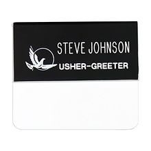 Custom Engraved Plastic Pocket Badge, 1-1/4 x 3