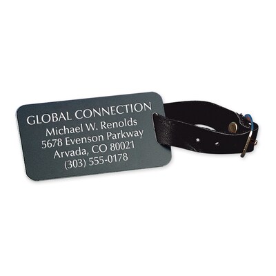 Custom Engraved Plastic Luggage Tag, 2 x 3