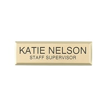 Custom Engraved Gold Metallic Badge, 1 x 3