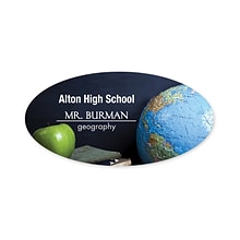 Custom Full Color Sublimated Badge, 1-1/2 x 3 Oval