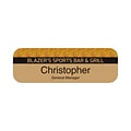 Custom Full Color Gold Plastic Name Badge, 1 x 3