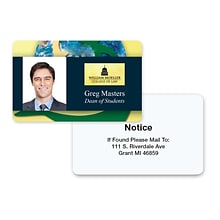 Custom Full Color I.D. Badge, Two Sided, No Slot, 2-1/8 x 3-3/8, Horizontal Layout