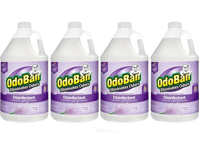 OdoBan Disinfectant Bottle, Lavender, 128 Fl. Oz. 4/Carton (9111014PK-STP)