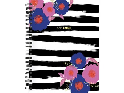 2021 TF Publishing 6 x 8 Planner, Bloom Stripe, Multicolor (21-9099)