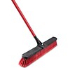 Libman Commercial 24 Multi-Surface Clamp Handle Push Broom, Red & Black Bristles, 4/Carton (1189)