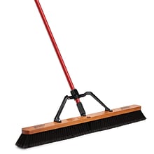 Libman Commercial 36 Smooth Surface Heavy-Duty Push Broom, Black Bristles, 3/Carton (850)