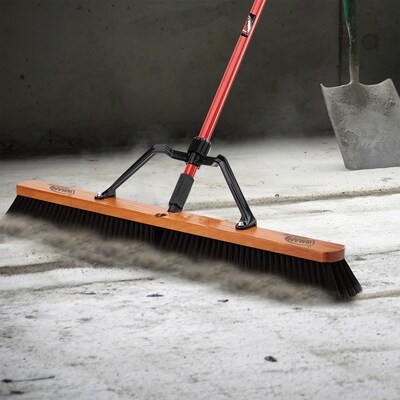 Libman Commercial 36 Smooth Surface Heavy-Duty Push Broom, Black Bristles, 3/Carton (850)