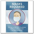 Deluxe Masks Required, Window Cling, 10 x 14 , 5/Pack (N0133)