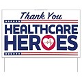 Deluxe Thank You Healthcare Heroes Yard Sign, 16 x 26, with Wire, 50/Pack