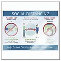 Deluxe Social Distancing Window Cling, 10 x 14, 5/Pack
