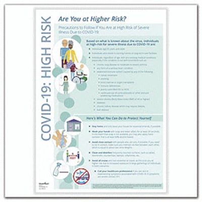 Deluxe COVID-19 Protect Yourself if You are High Risk Poster, 10 x 14