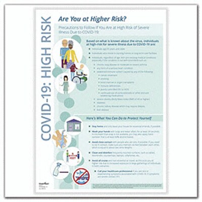 Deluxe COVID-19 Protect Yourself if You are High Risk Poster, 10 x 14