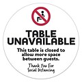 Deluxe Social Distancing Table Sticker Circle, 8 Circle,  25/Pack