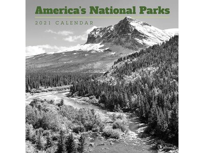 2021 TF Publishing 12 x 12 Wall Calendar, Americas National Parks, White/Black (21-1094)