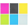 JAM Paper Glossy 3-Hole Punched 2-Pocket Folders, Multicolored, Assorted Polka Dot, 6/Pack (31237926