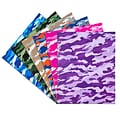 JAM Paper Glossy 3-Hole Punched 2-Pocket Folders, Multicolored, Assorted Camo, 6/Pack (31237922)