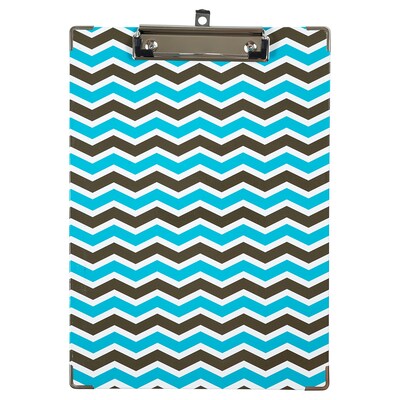 JAM Paper Hardboard Clipboard, Letter Size, Black and Blue Chevron (340937942)