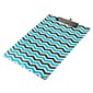 JAM Paper Hardboard Clipboard, Letter Size, Black and Blue Chevron (340937942)