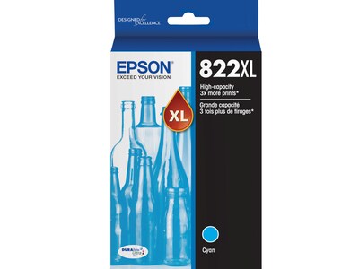 Epson T822XL Cyan High Yield Ink Cartridge (T822XL220-S)