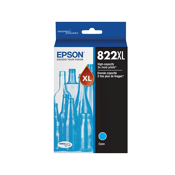 Epson T822XL Cyan High Yield Ink Cartridge (T822XL220-S)