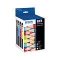 Epson T812 Black/Cyan/Magenta/Yellow Standard Yield Ink Cartridge, 4/Pack   (T812120-BCS)