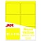 JAM Paper Shipping Label, 3 1/3 x 4, Neon Yellow, 6 Labels/Sheet, 20 Sheets/Pack (354328049)