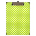 JAM Paper Hardboard Clipboard, Letter Size, Lime Green Polka Dot (340937934)