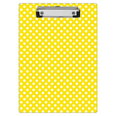 JAM Paper Hardboard Clipboard, Letter Size, Yellow Polka Dot (340937937)