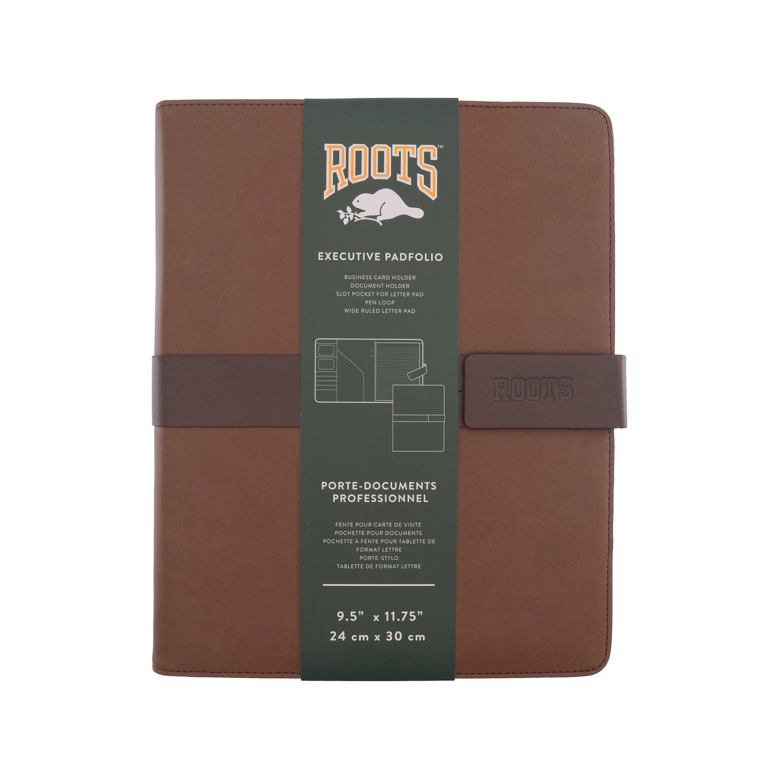 ROOTS Slim Snap Portfolio Case with Magnetic Closure, Brandy Combo (RQ10PF-16T)