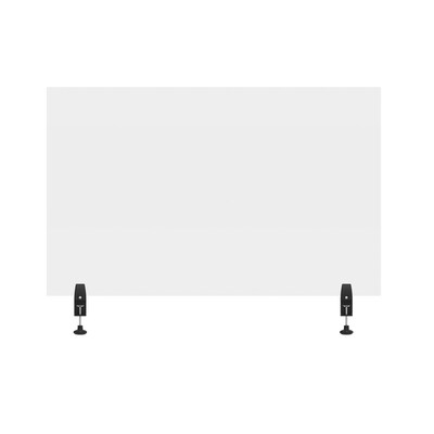 Luxor Reclaim® Clamp-On Sneeze Guard Desk Divider, 30H x 48L, Clear, Acrylic (DIVCL-4830C)