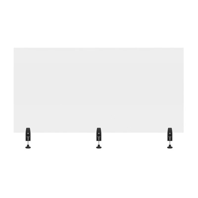Luxor Reclaim® Clamp-On Sneeze Guard Desk Divider, 30H x 60L, Clear, Acrylic (DIVCL-6030C)